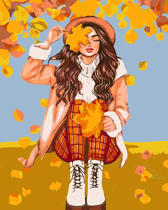 Malen nach Zahlen - Herbstmädchen 4543