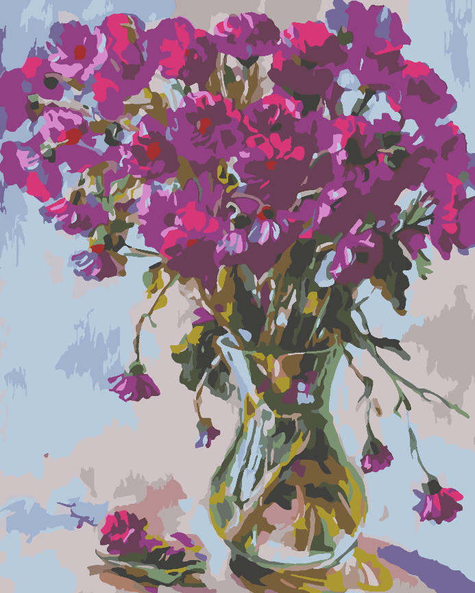 Malen nach Zahlen - Blumen in Vase 4548