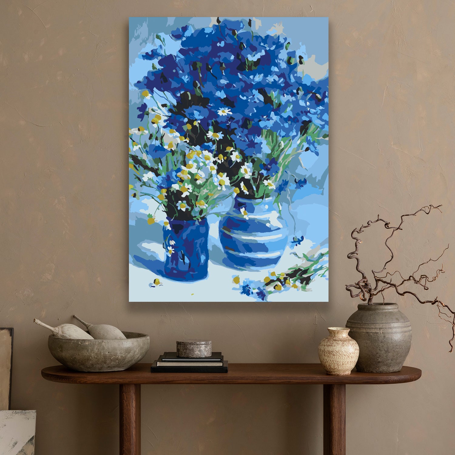 Peinture par numéros - Fleurs bleues dans un vase 4549