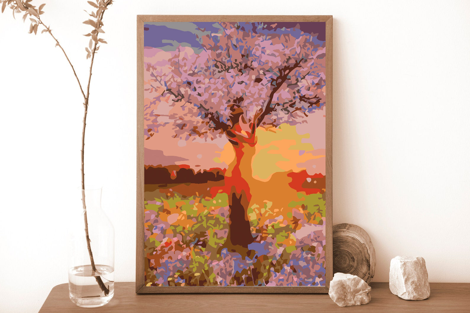 Malen nach Zahlen - Baum bei Sonnenuntergang 4553