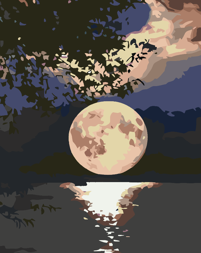 Peinture par numéros - Nuit de pleine lune 4554