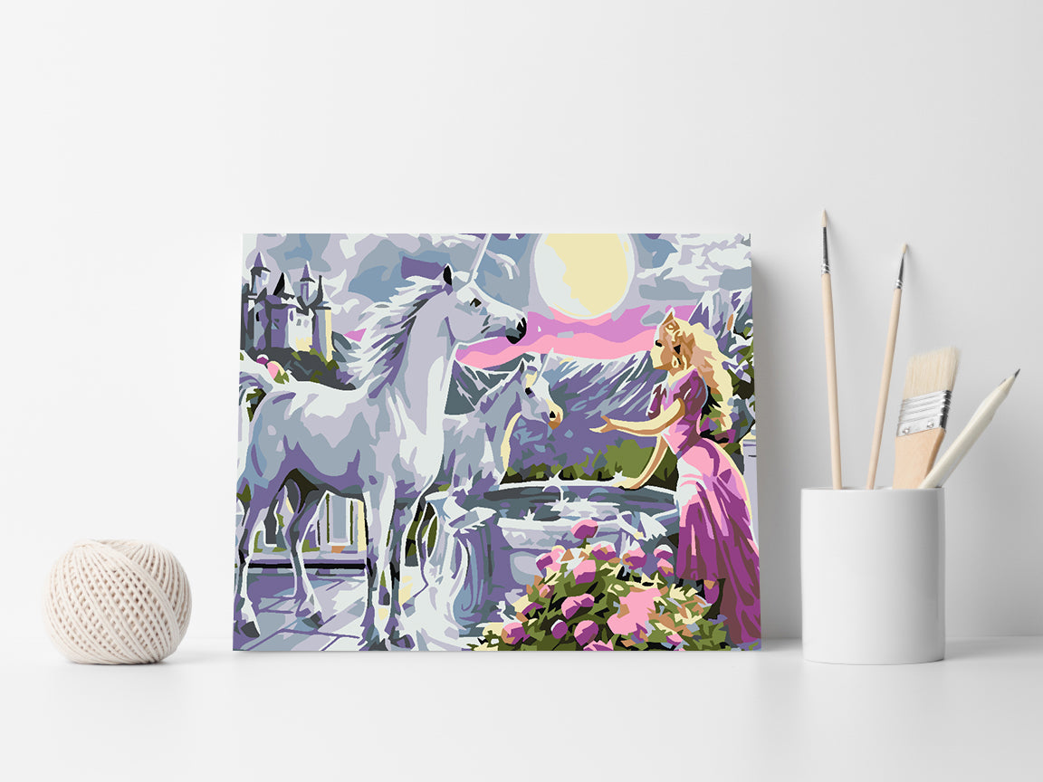 Malen nach Zahlen - Prinzessin mit Einhörnern 4558