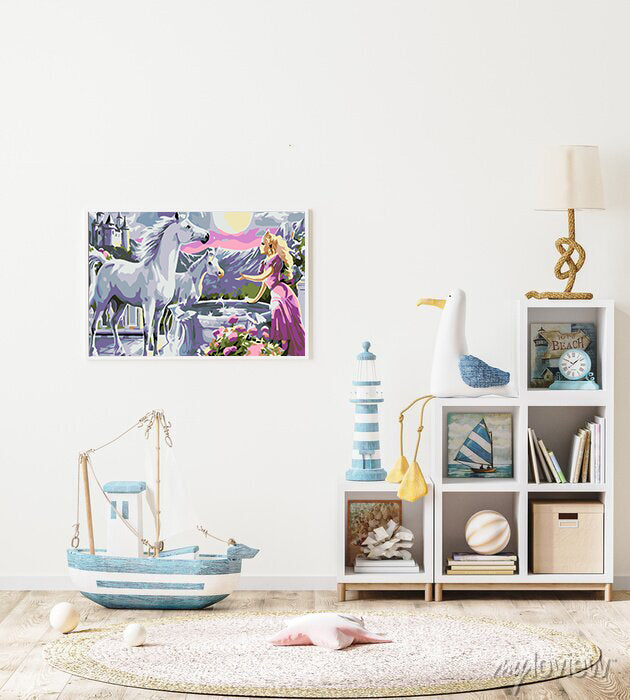 Malen nach Zahlen - Prinzessin mit Einhörnern 4558