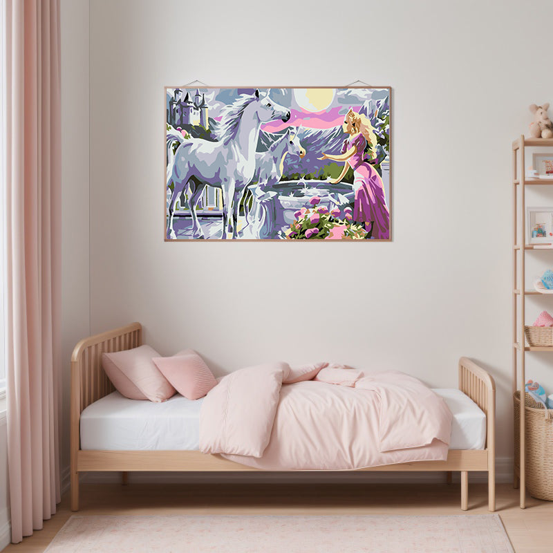 Malen nach Zahlen - Prinzessin mit Einhörnern 4558