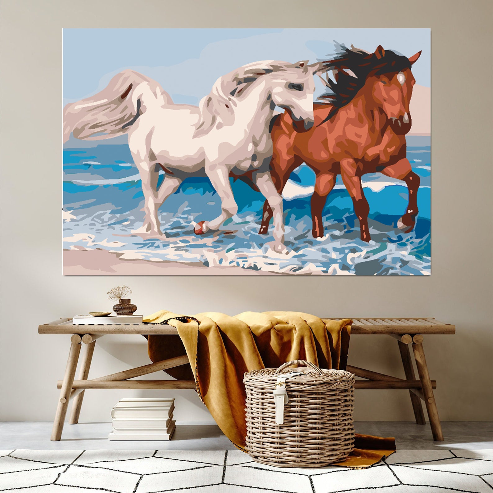 Malen nach Zahlen - Pferde am Strand 4575