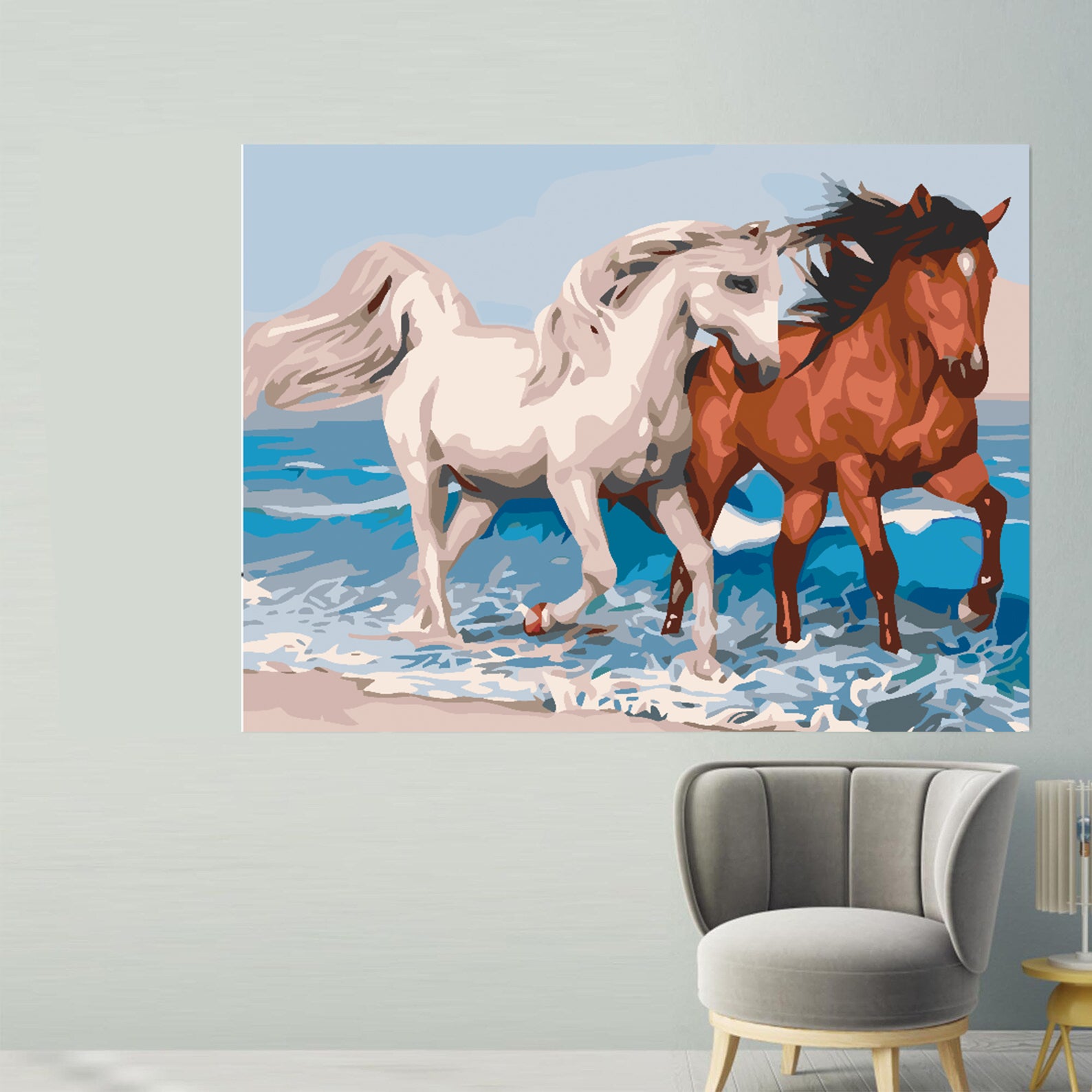 Malen nach Zahlen - Pferde am Strand 4575