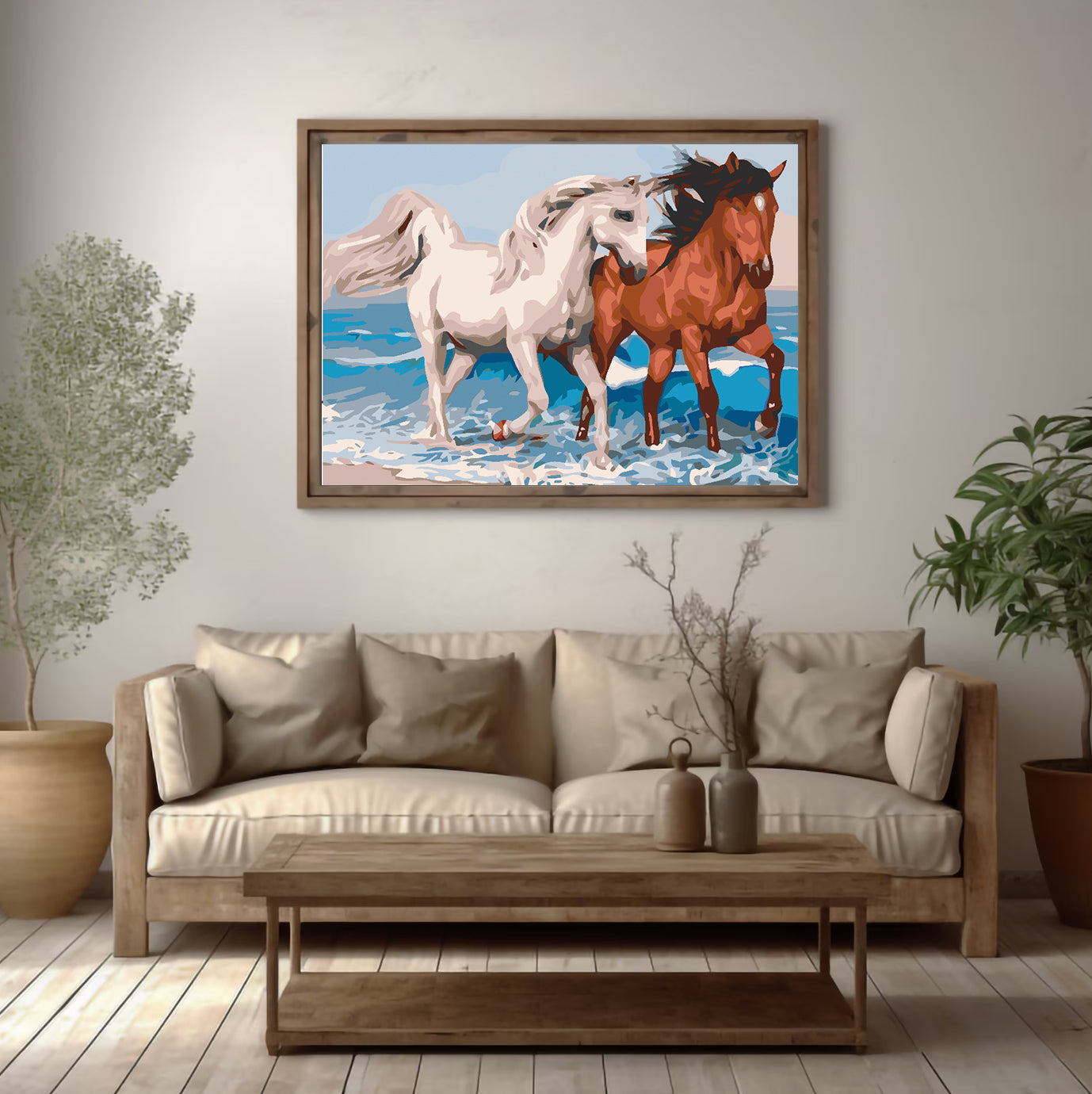 Malen nach Zahlen - Pferde am Strand 4575