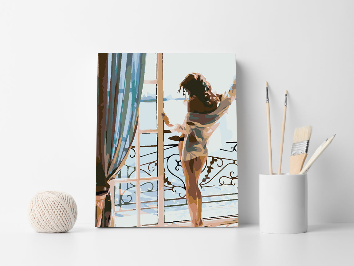 Malen nach Zahlen - Frau am Fenster 4576