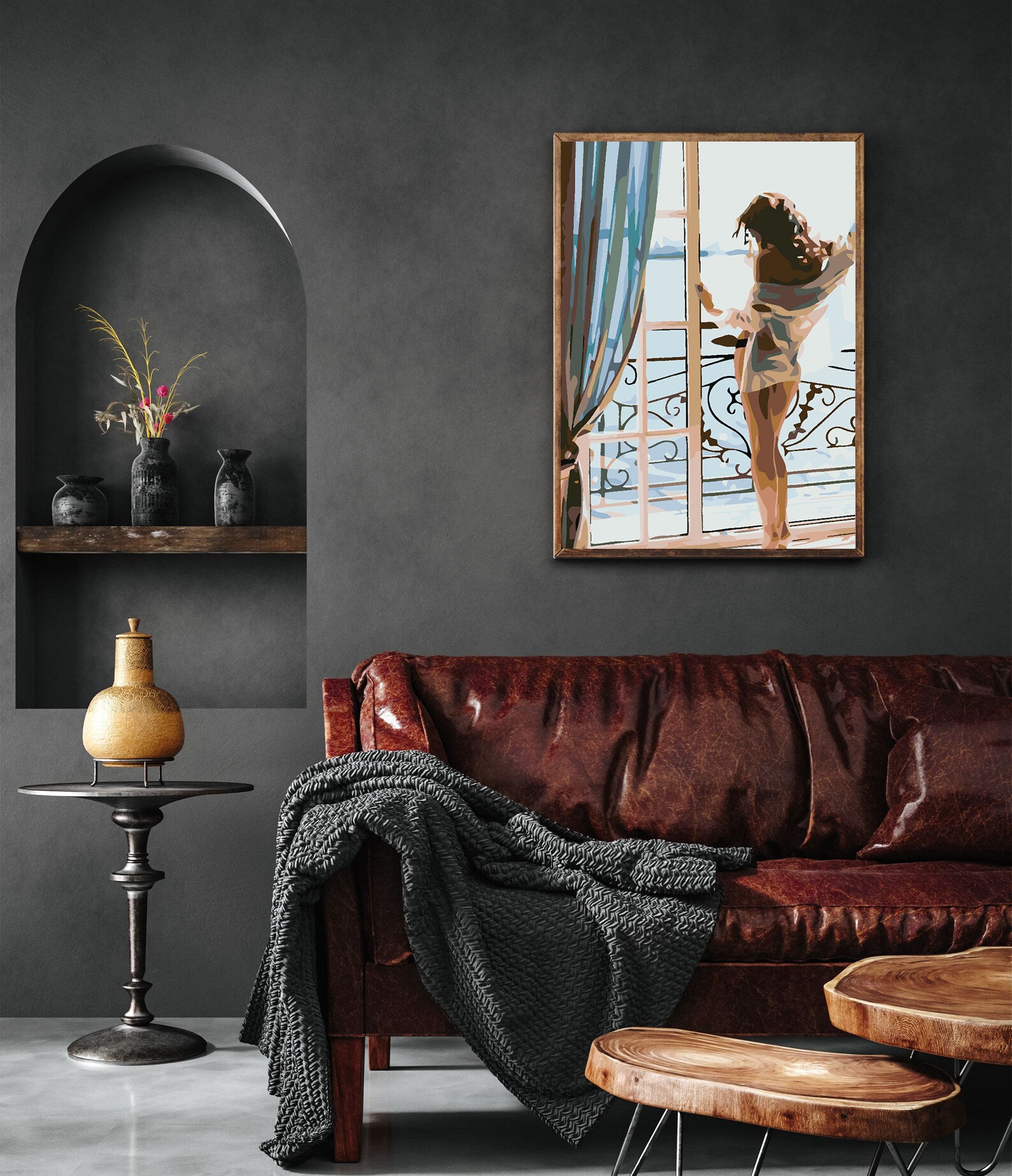 Malen nach Zahlen - Frau am Fenster 4576