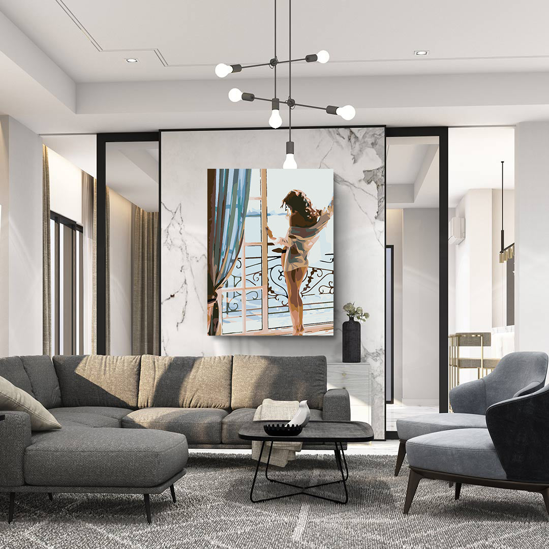 Malen nach Zahlen - Frau am Fenster 4576