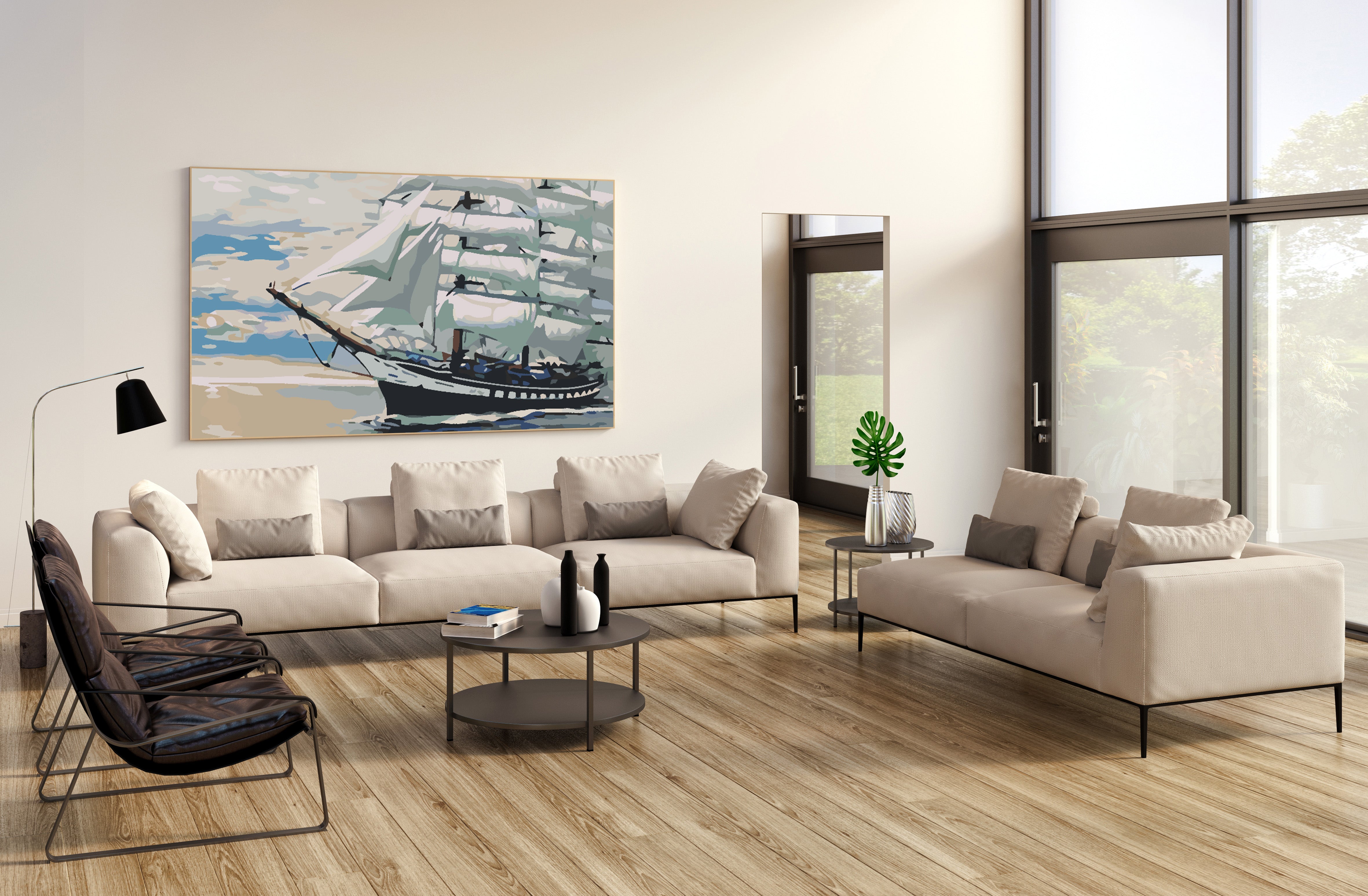 Peinture par numéros - Bateau sur la mer 4581