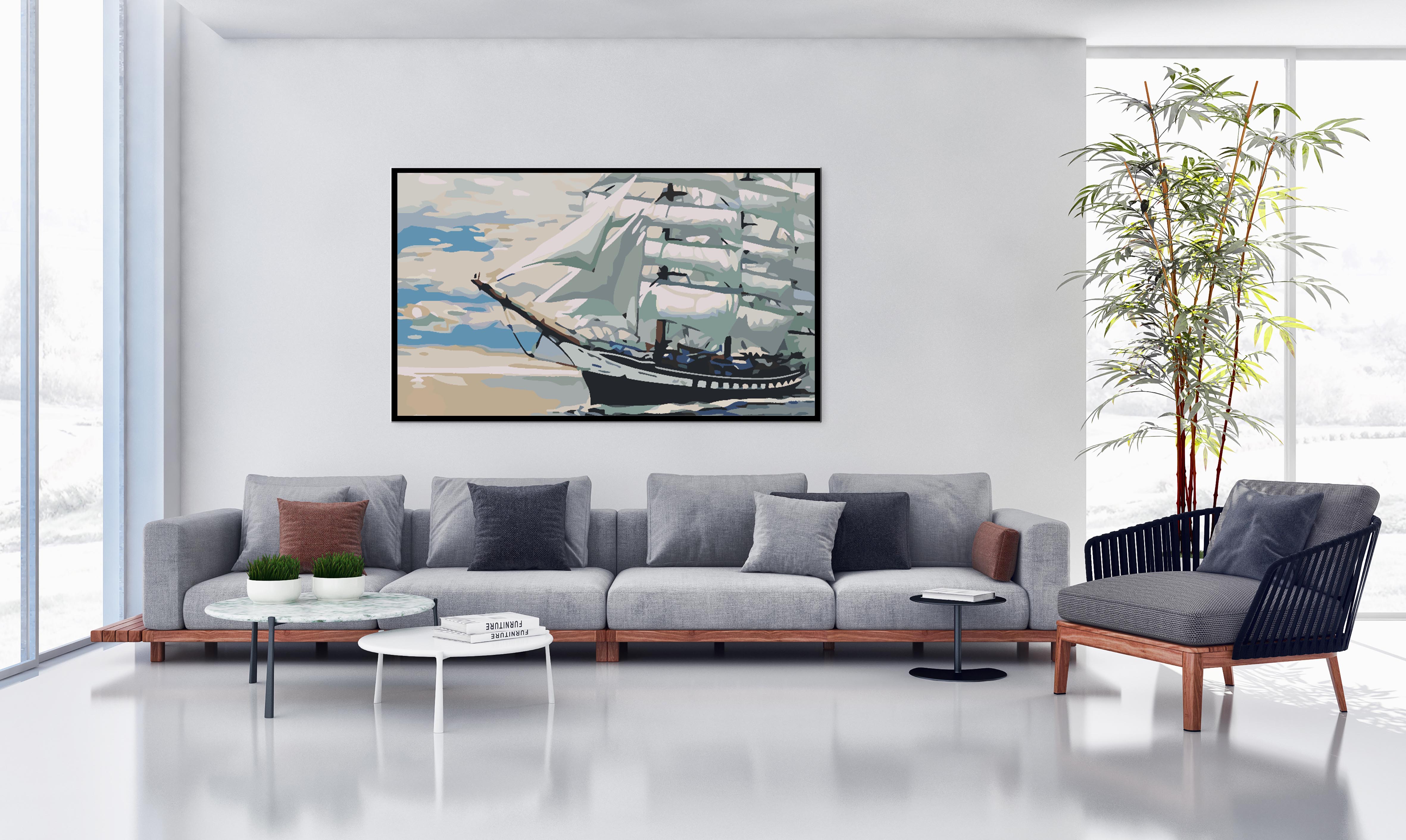 Peinture par numéros - Bateau sur la mer 4581