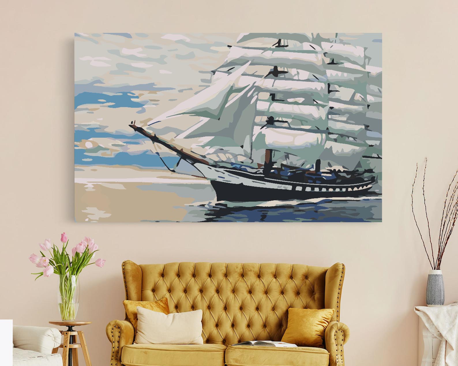 Peinture par numéros - Bateau sur la mer 4581