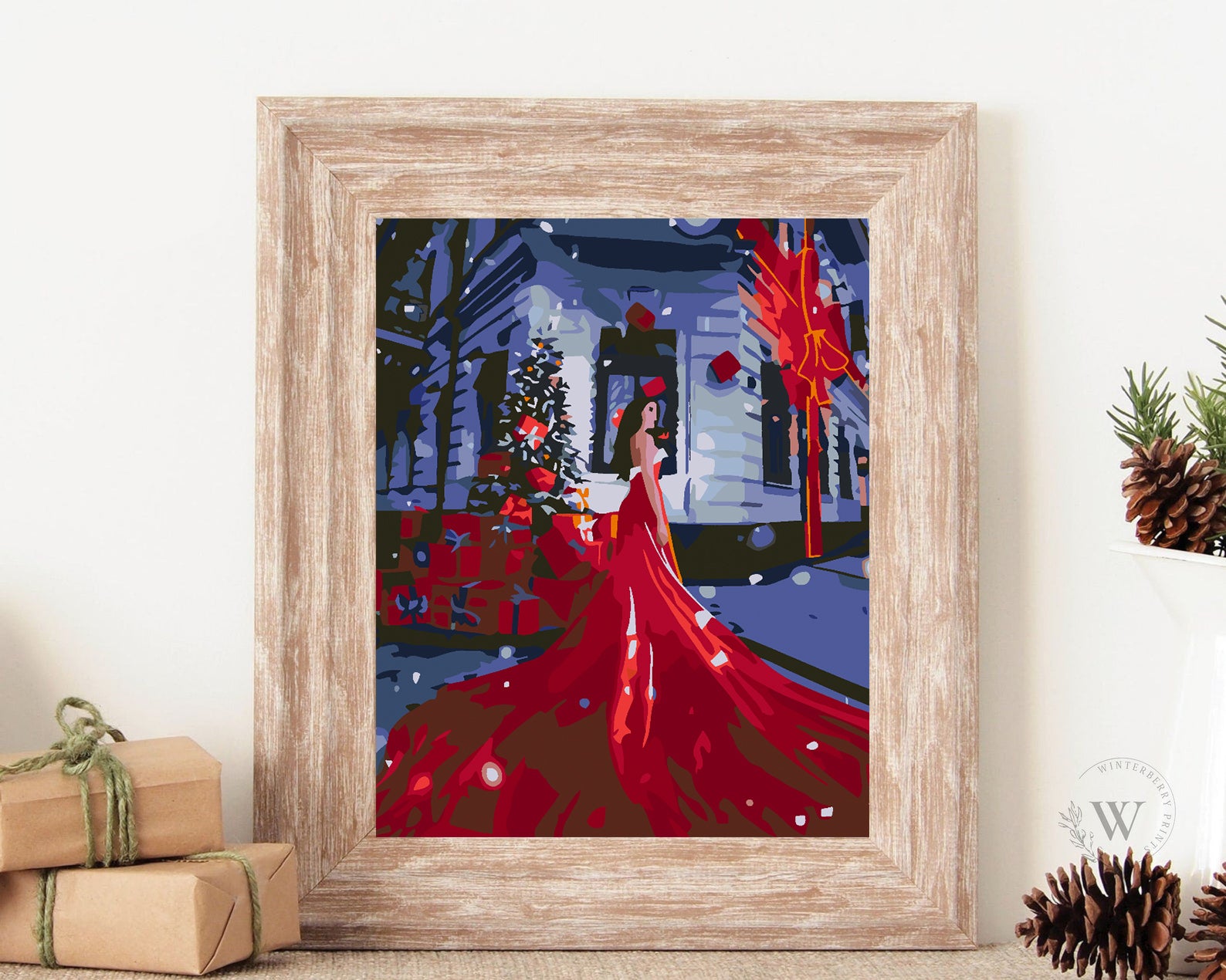 Malen nach Zahlen - Frau im roten Kleid 4590