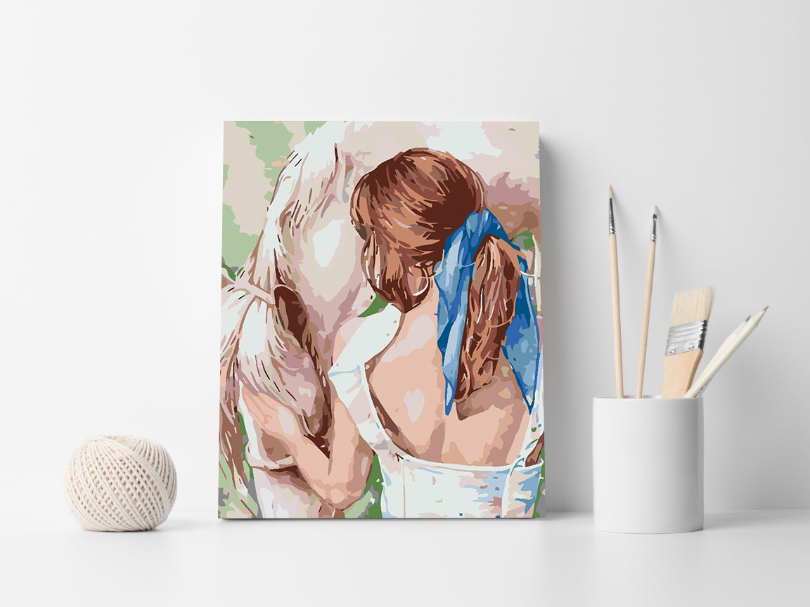 Malen nach Zahlen - Mädchen mit Pferd 4597