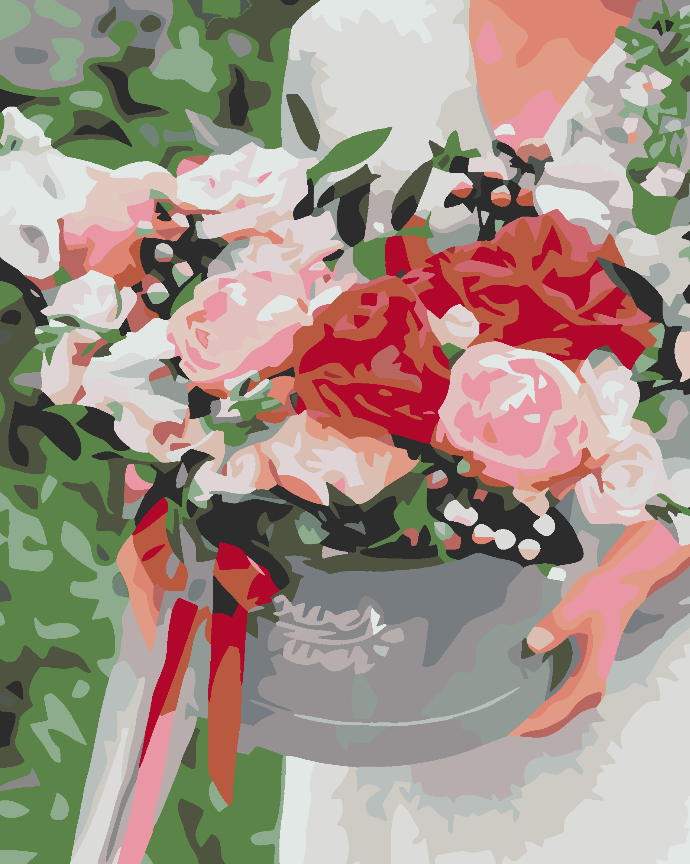 Pictura pe numere - Flowers in the Box 4600