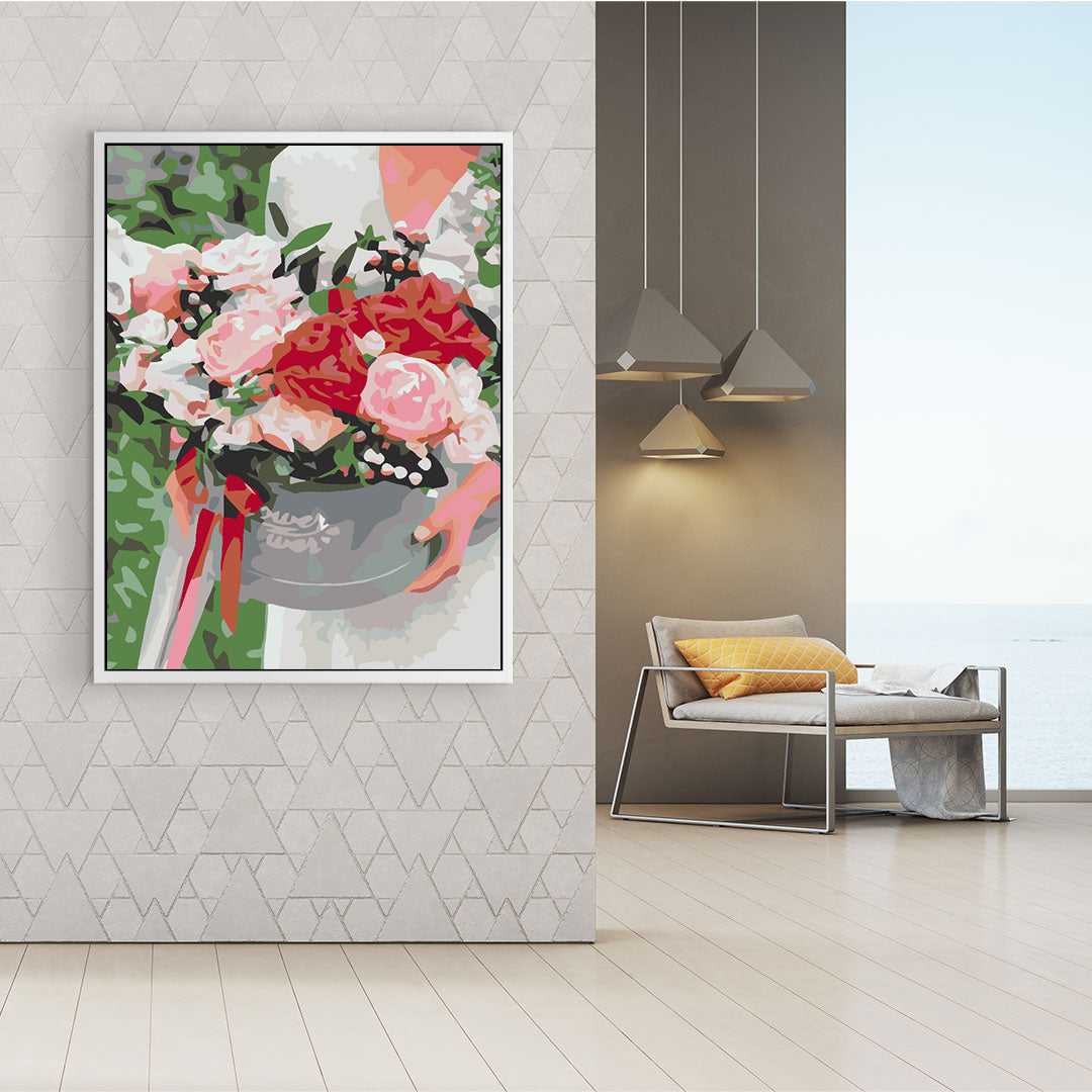 Pictura pe numere - Flowers in the Box 4600