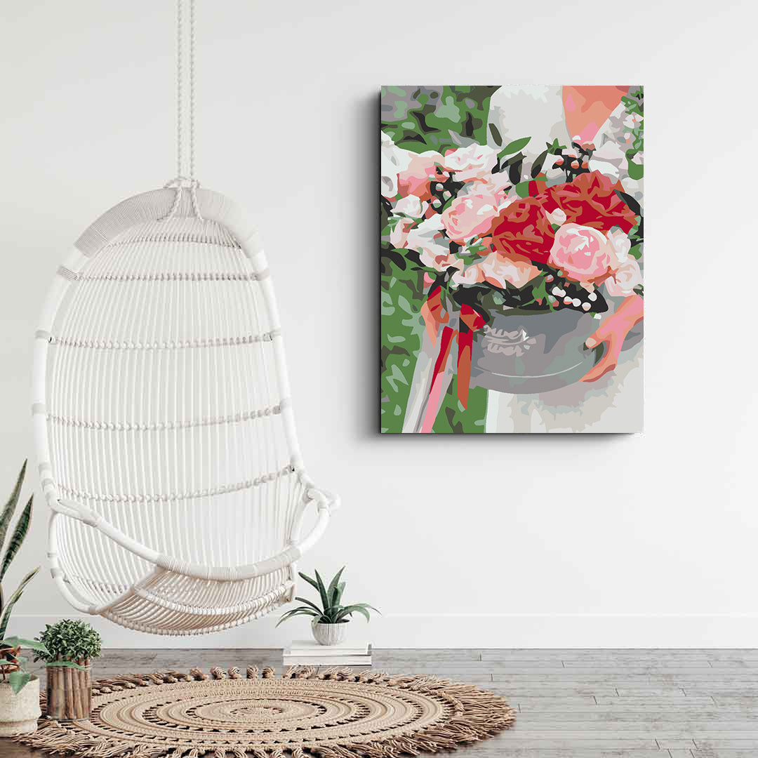 Pictura pe numere - Flowers in the Box 4600