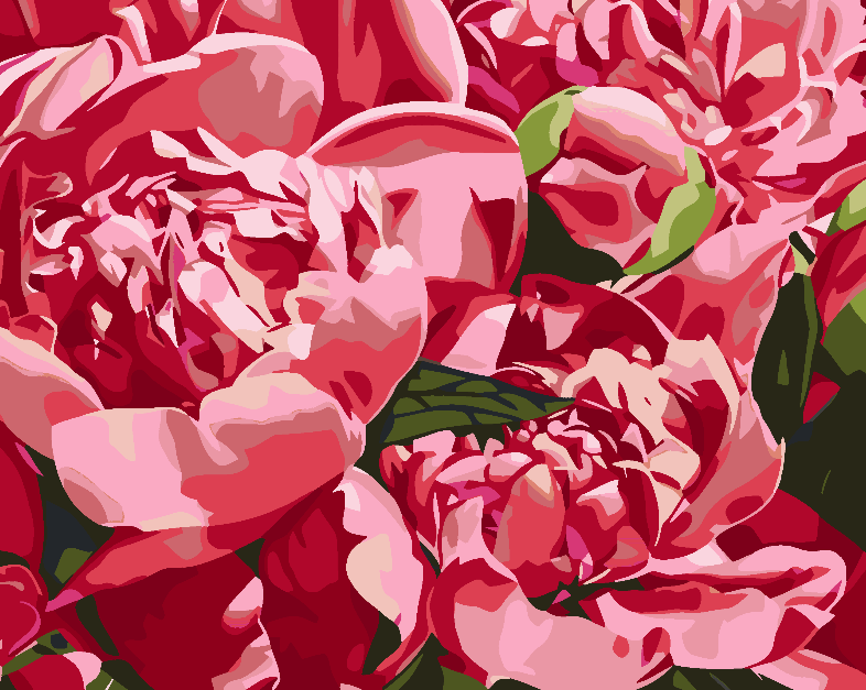 Malen nach Zahlen - Rosa Blumen 4615