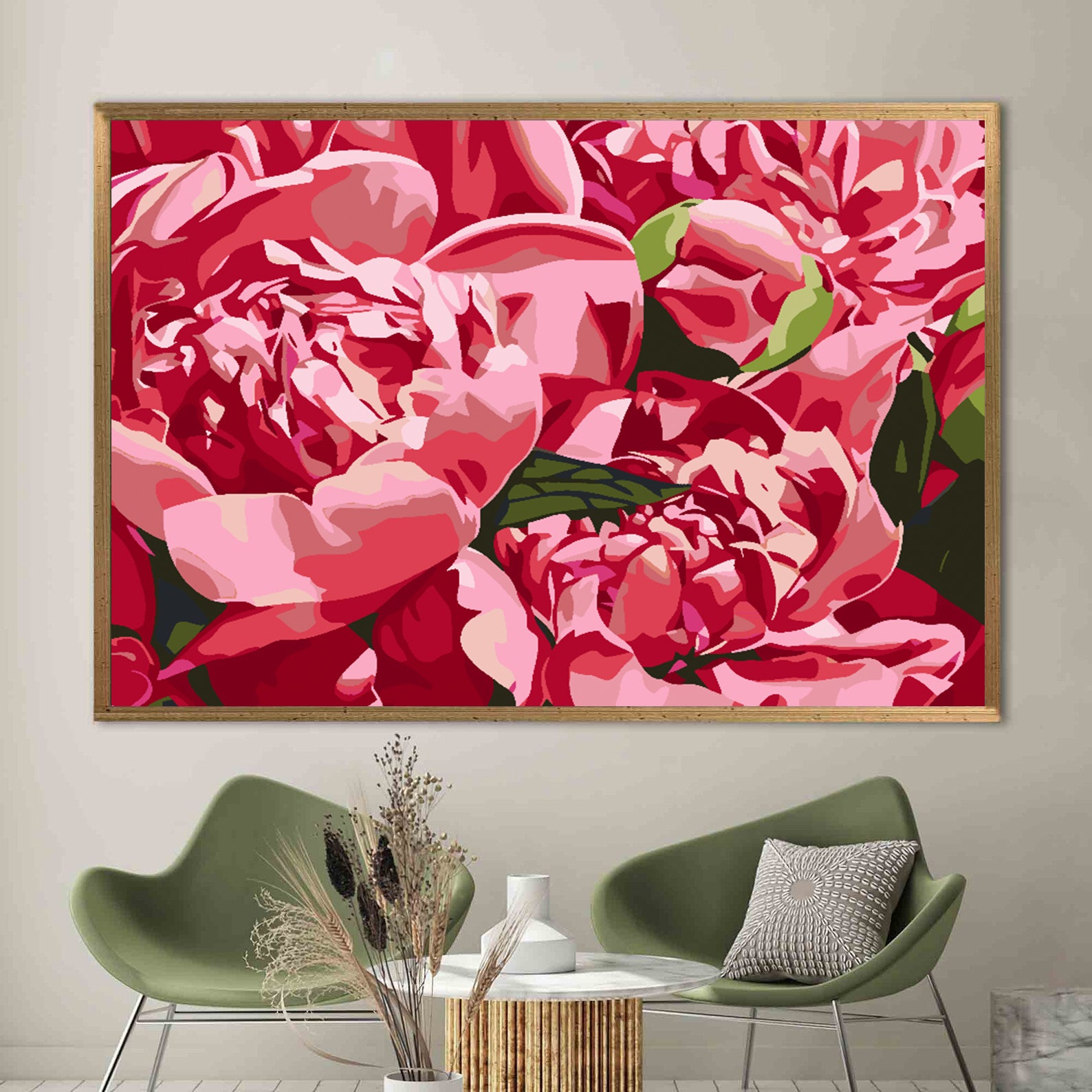 Malen nach Zahlen - Rosa Blumen 4615