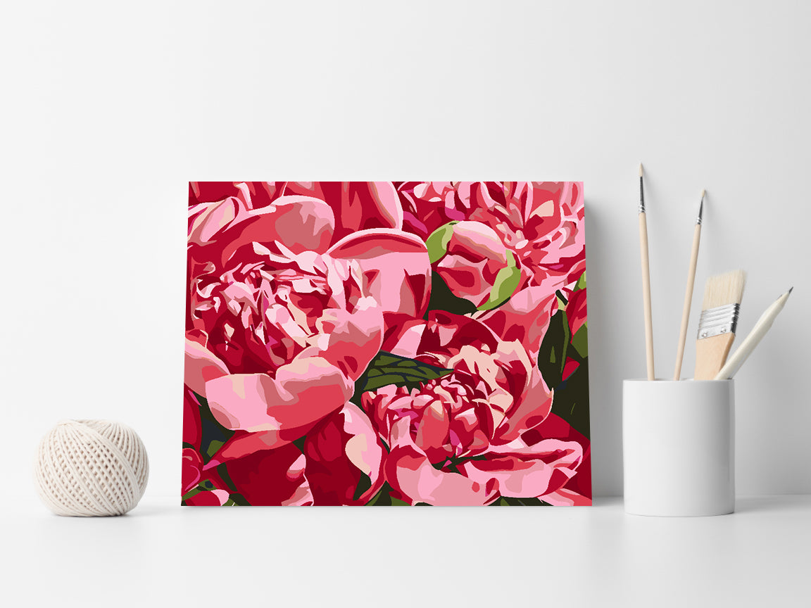 Pictura pe numere - Flori Roz 4615