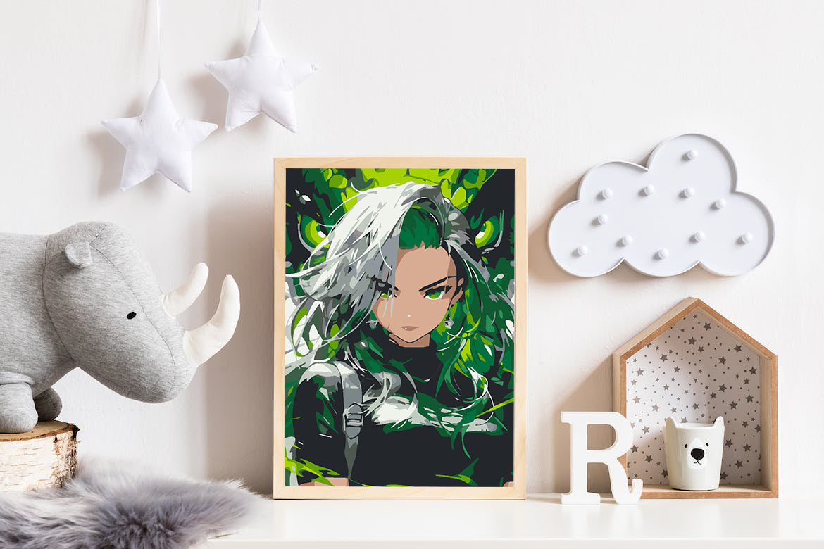 Malen nach Zahlen - Anime-Mädchenporträt 4621