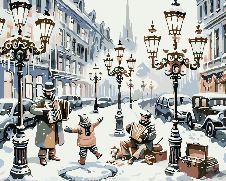 Malen nach Zahlen - Winter-Schlittschuhlaufen 4622