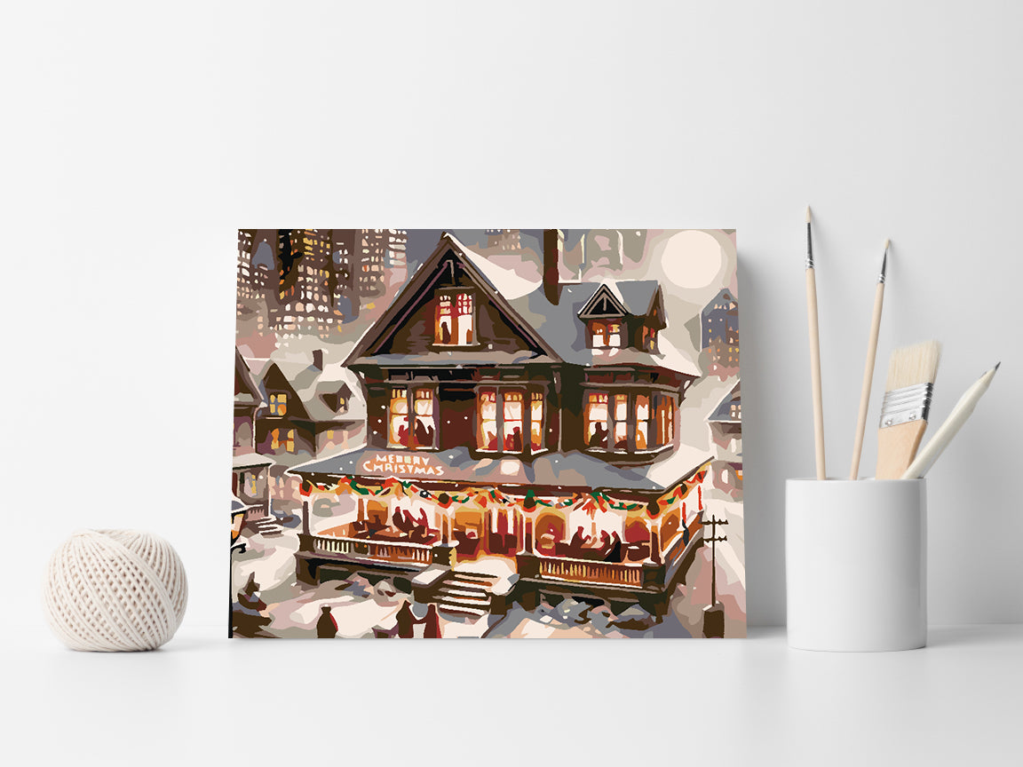 Malen nach Zahlen - Winterhaus 4623