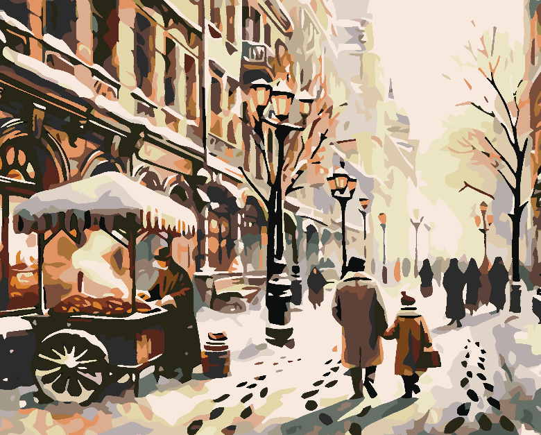 Malen nach Zahlen - Winter in der Stadt 4624