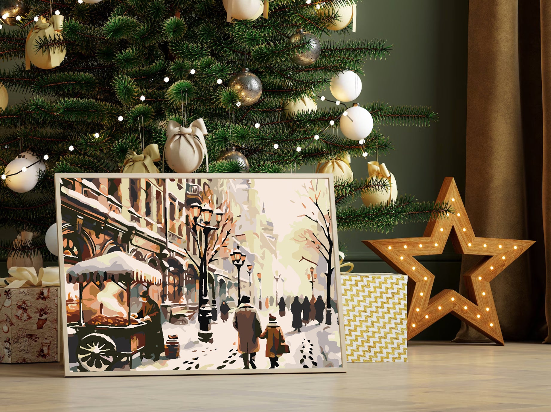 Malen nach Zahlen - Winter in der Stadt 4624