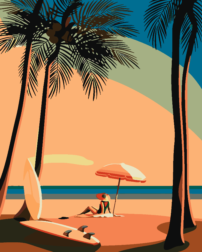 Malen nach Zahlen - Am Strand 4634