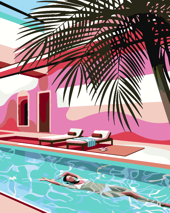 Peinture par numéros - Piscine d'été 4635