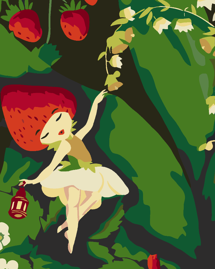 Malen nach Zahlen - Kleines Mädchen mit Erdbeere 4643