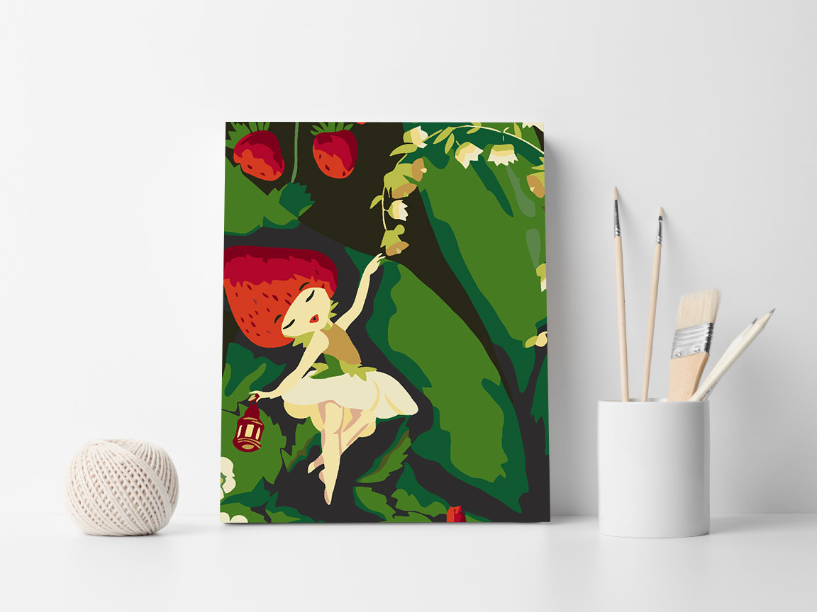 Malen nach Zahlen - Kleines Mädchen mit Erdbeere 4643