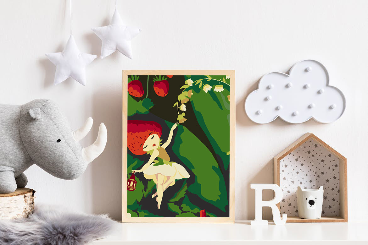 Malen nach Zahlen - Kleines Mädchen mit Erdbeere 4643