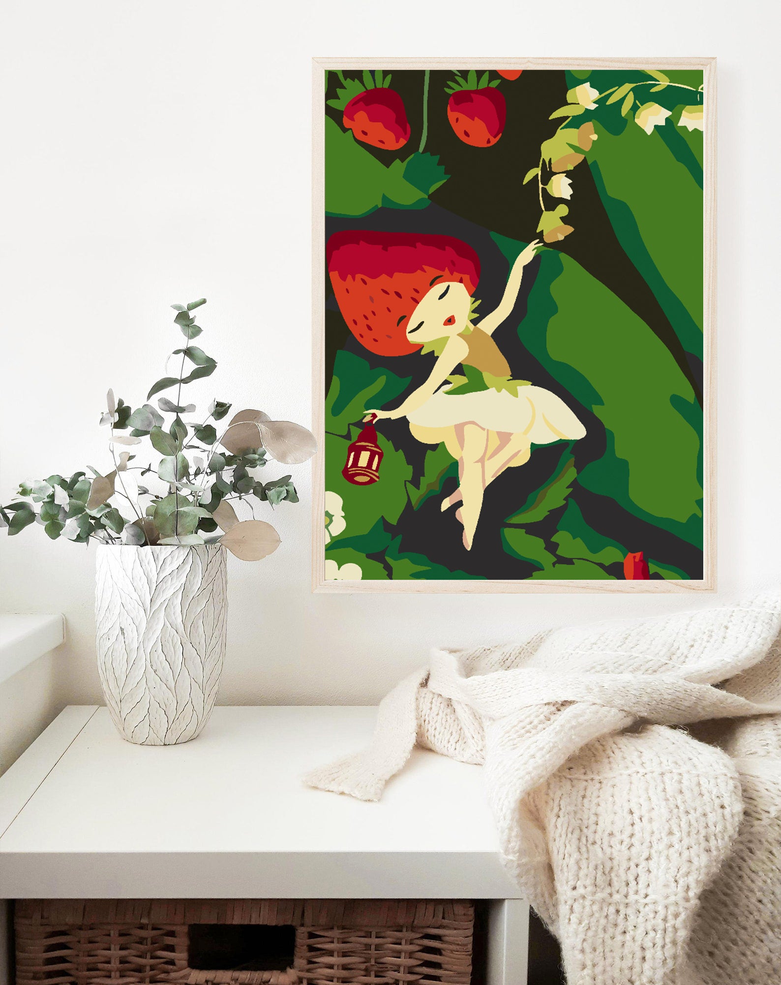 Malen nach Zahlen - Kleines Mädchen mit Erdbeere 4643