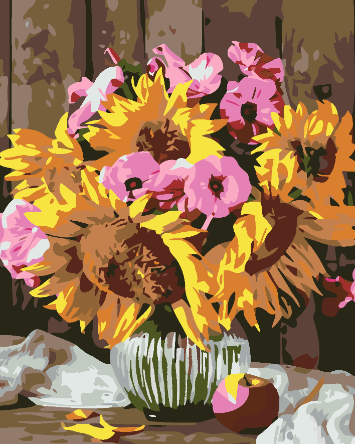 Malen nach Zahlen - Blumen in einer Vase 4654