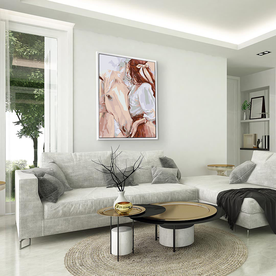 Malen nach Zahlen - Mädchen mit Pferd 4655