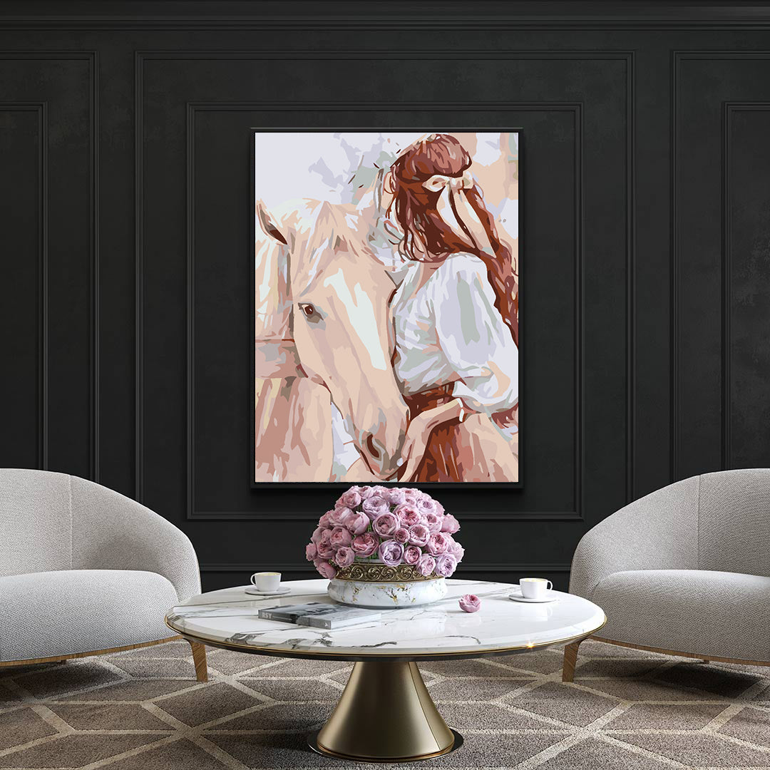 Malen nach Zahlen - Mädchen mit Pferd 4655