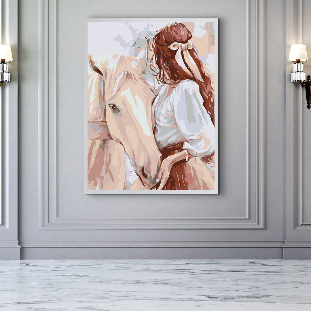 Malen nach Zahlen - Mädchen mit Pferd 4655