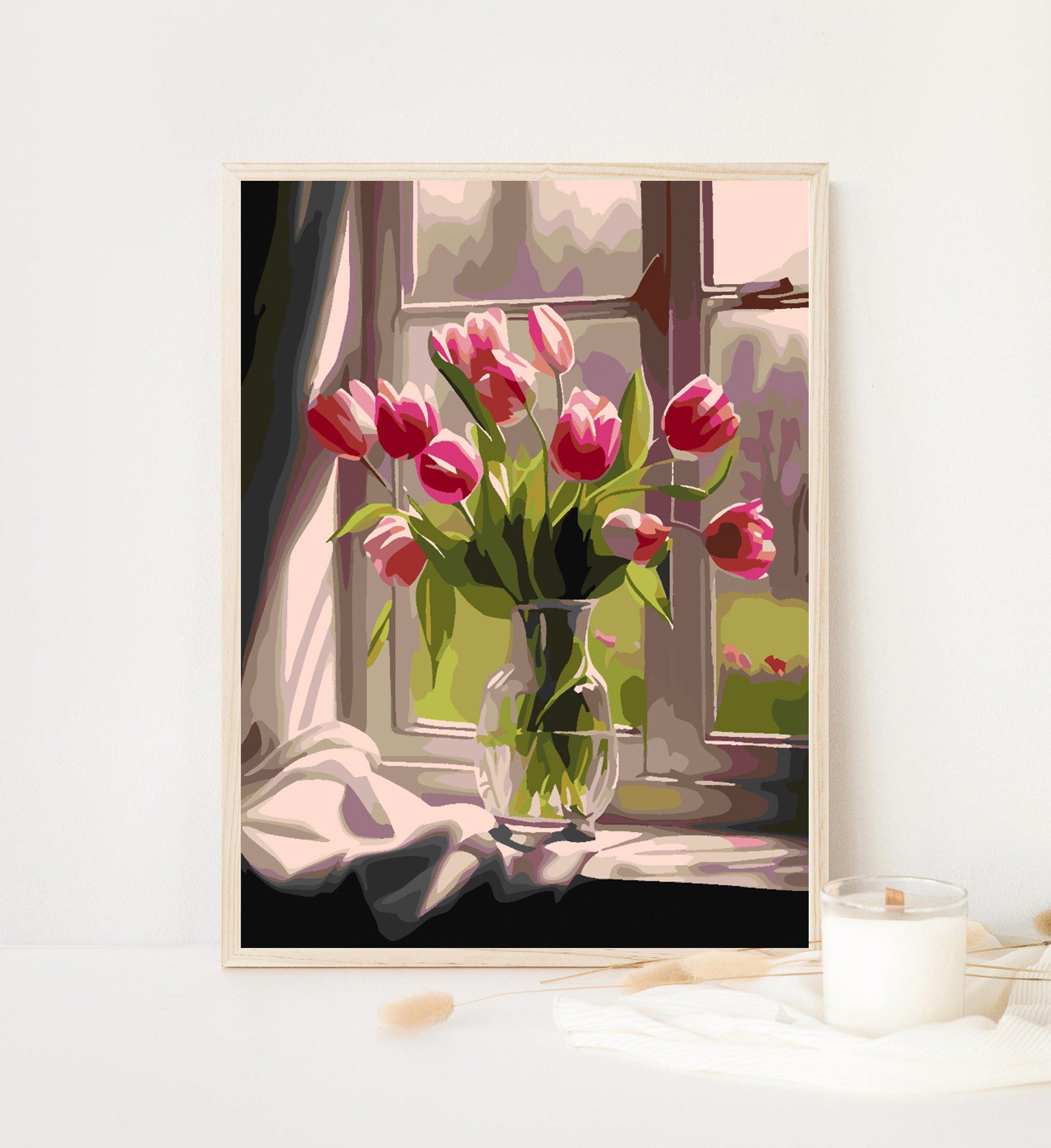 Malen nach Zahlen - Tulpen in einer Vase 4666