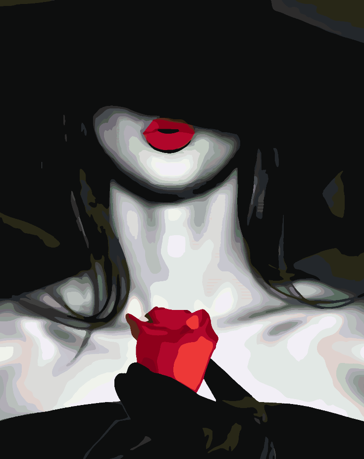 Malen nach Zahlen - Frau und rote Rose 4669