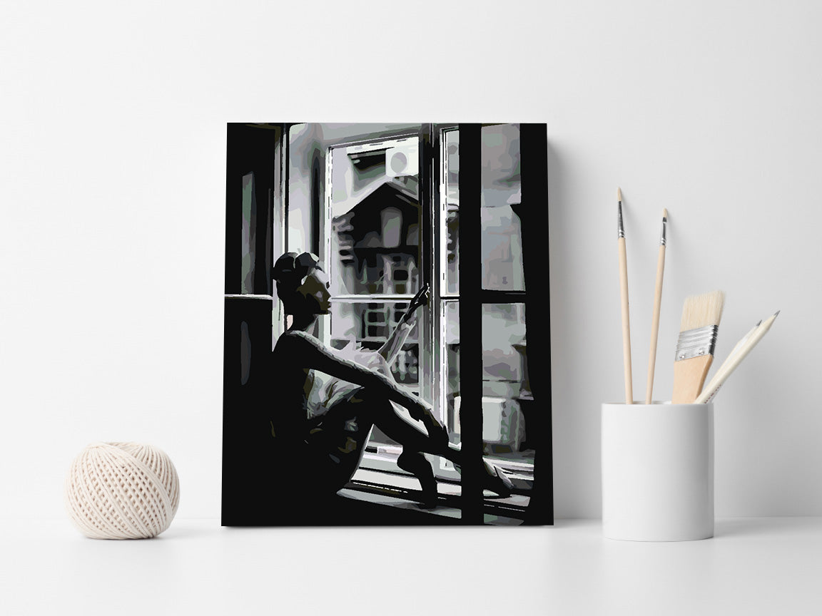 Pictura pe numere - Femeie la Geam 4686