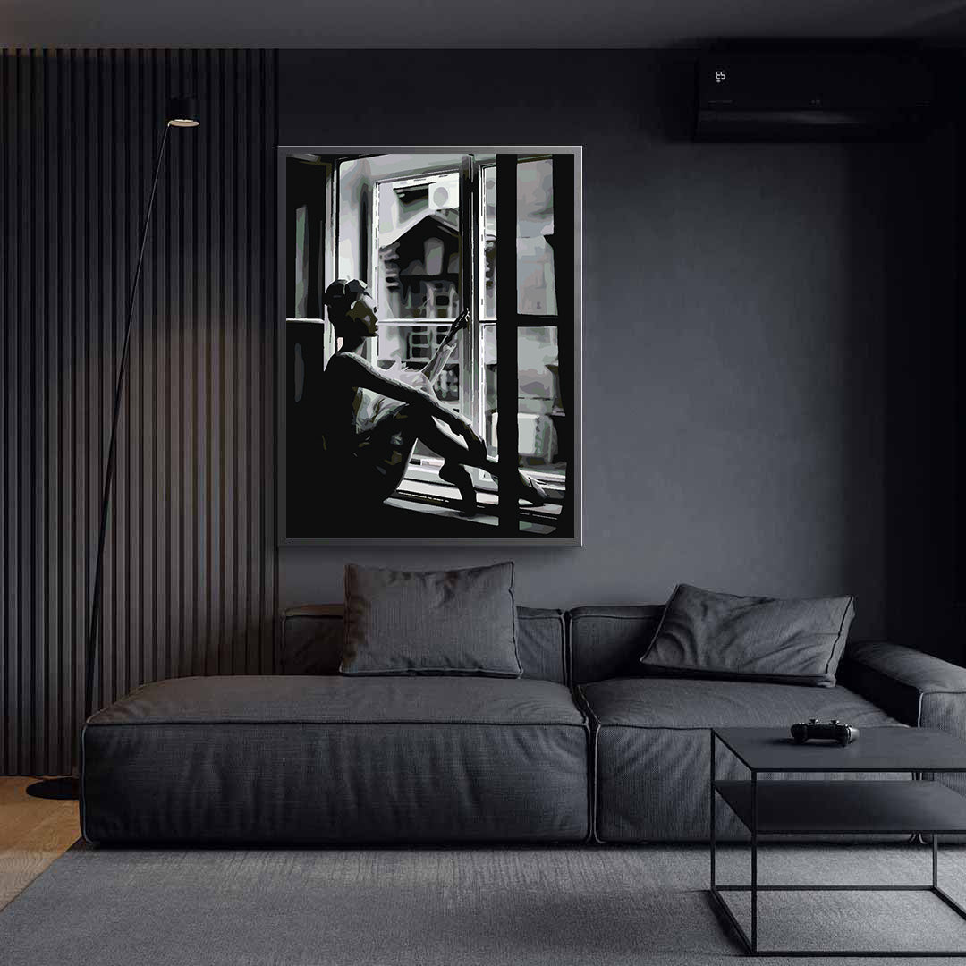 Pictura pe numere - Femeie la Geam 4686