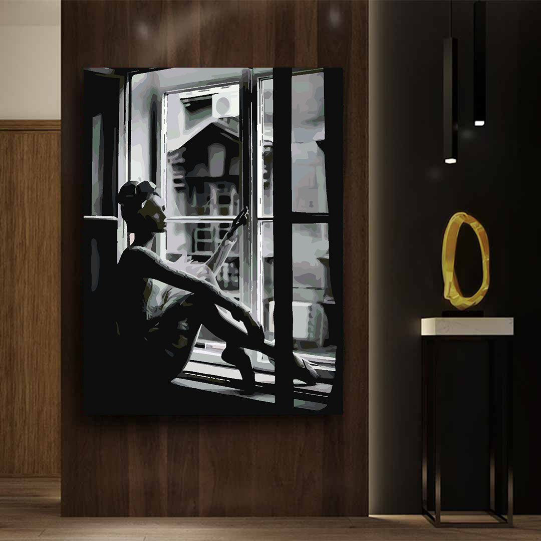 Pictura pe numere - Femeie la Geam 4686