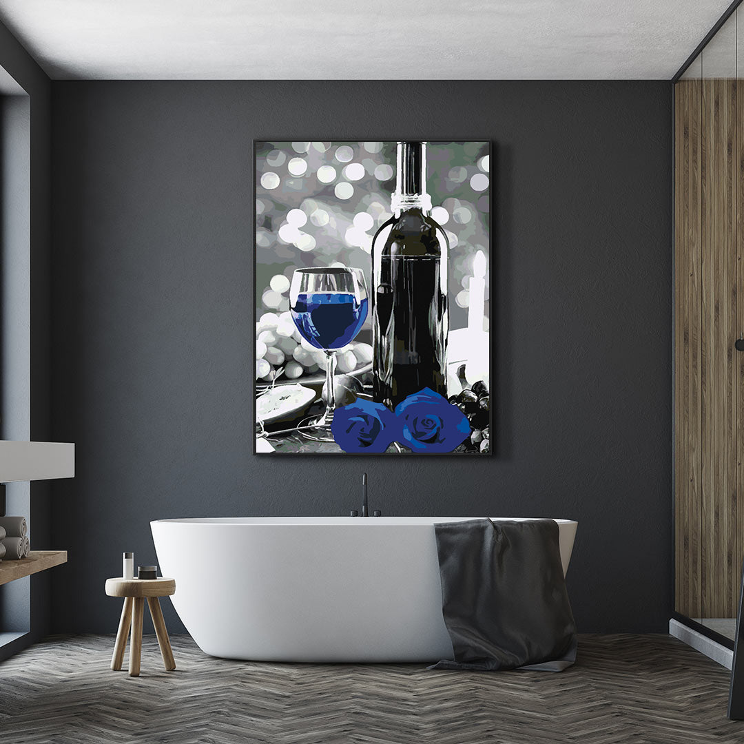 Pictura pe numere - Sticla de Vin și Flori 4690