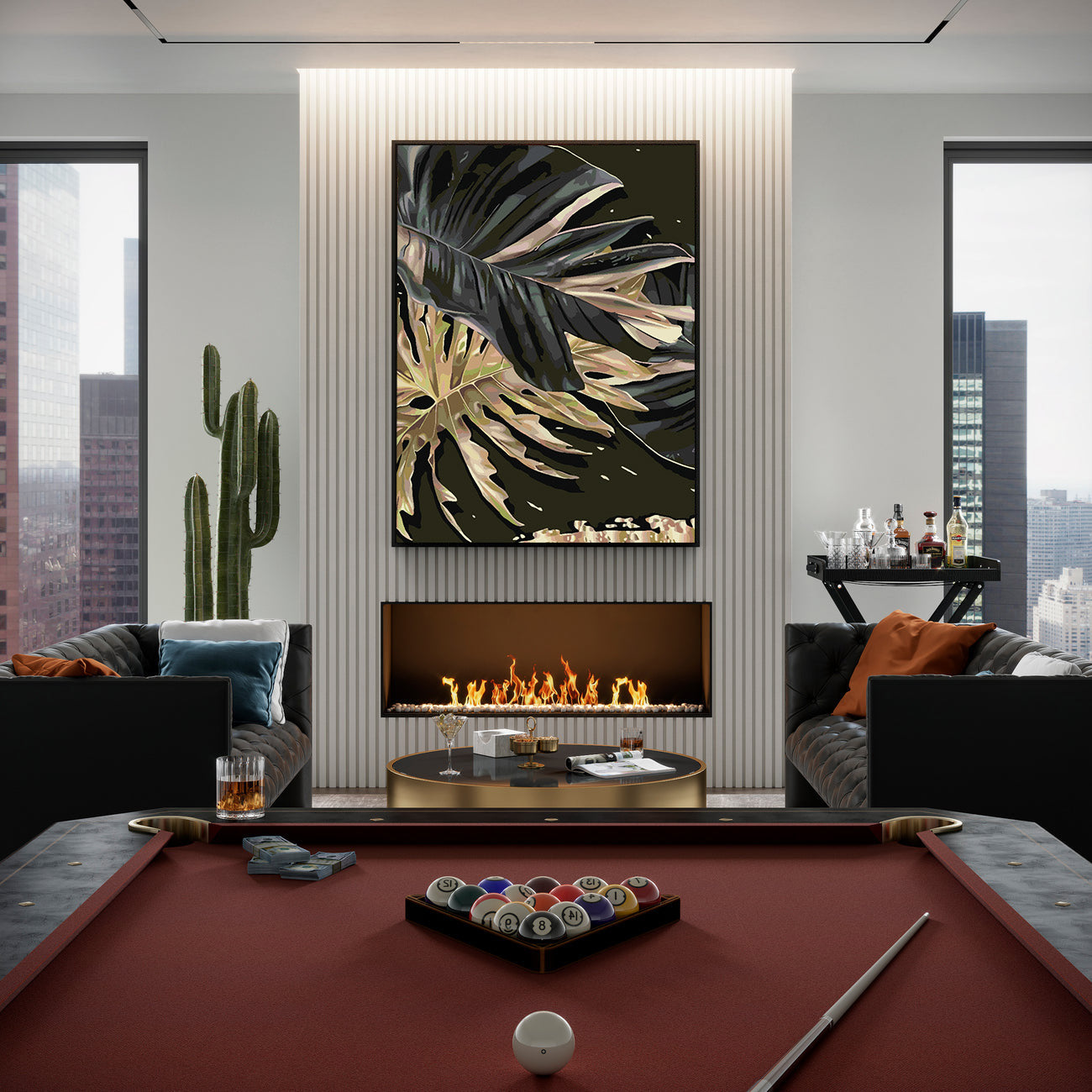 Peinture par numéros - Feuilles d'or noir 4693