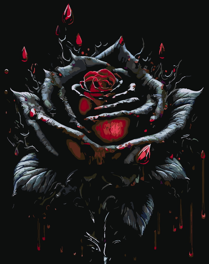 Malen nach Zahlen - Schwarze Rose 4694
