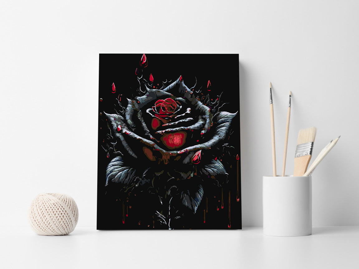 Malen nach Zahlen - Schwarze Rose 4694
