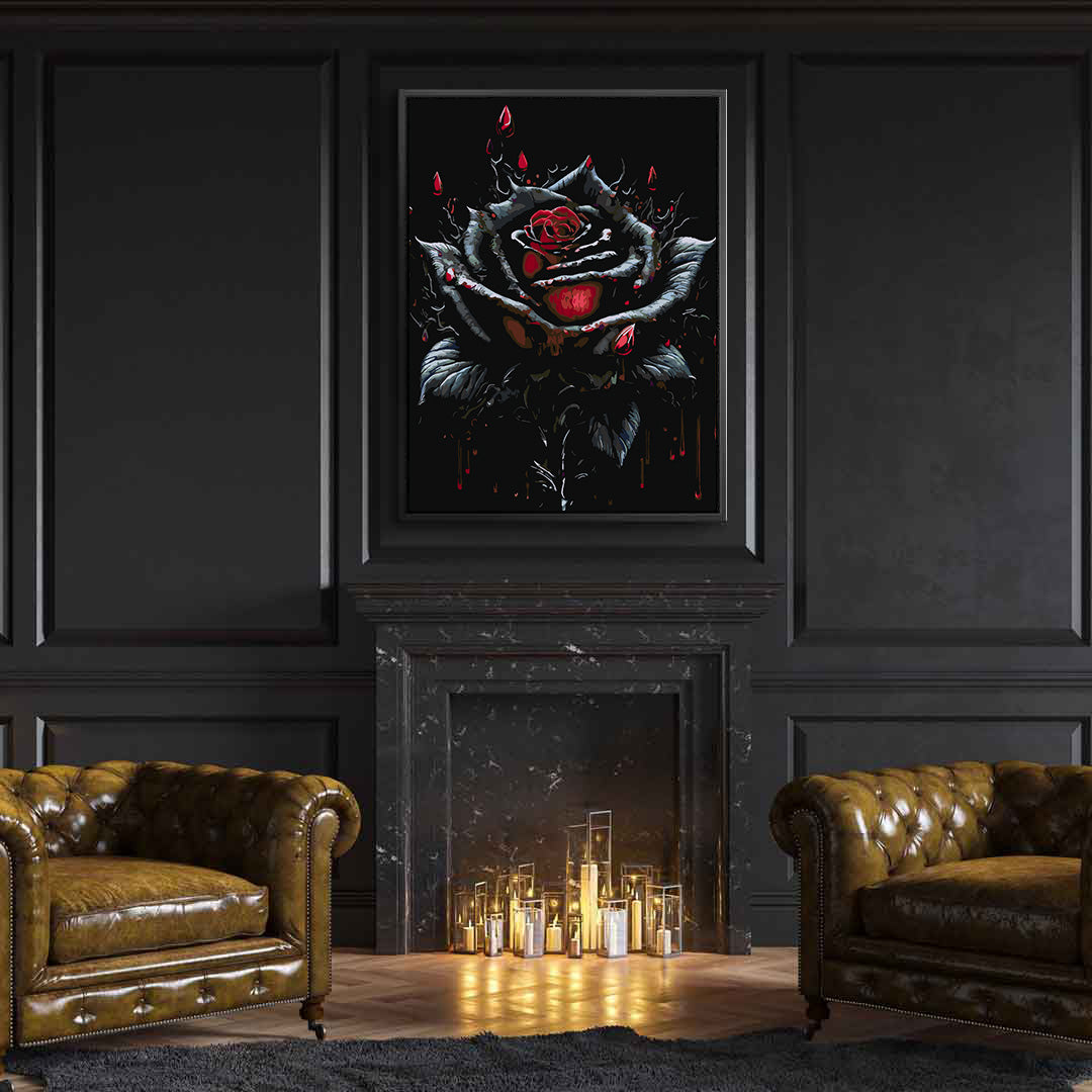 Malen nach Zahlen - Schwarze Rose 4694